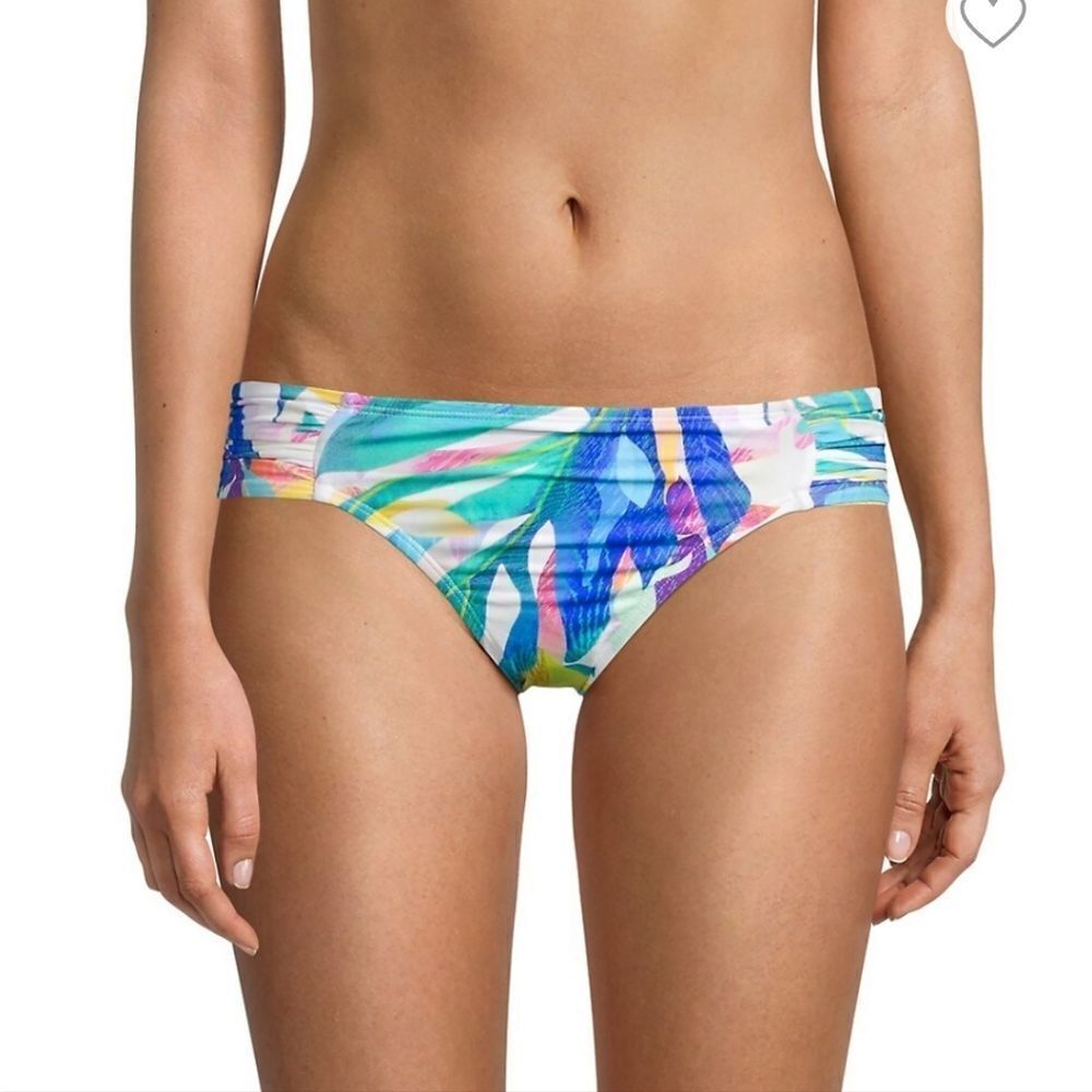 La Blanca Wild Tropic Side Shirred Hipster Bikini Bottom